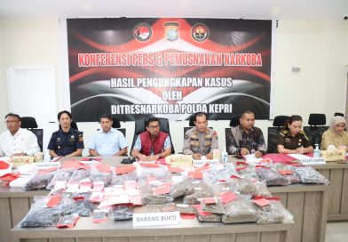 Ditresnarkoba Polda Kepri Musnahkan Barang Bukti 26 Perkara Narkotika, Selamatkan 56.384 Jiwa